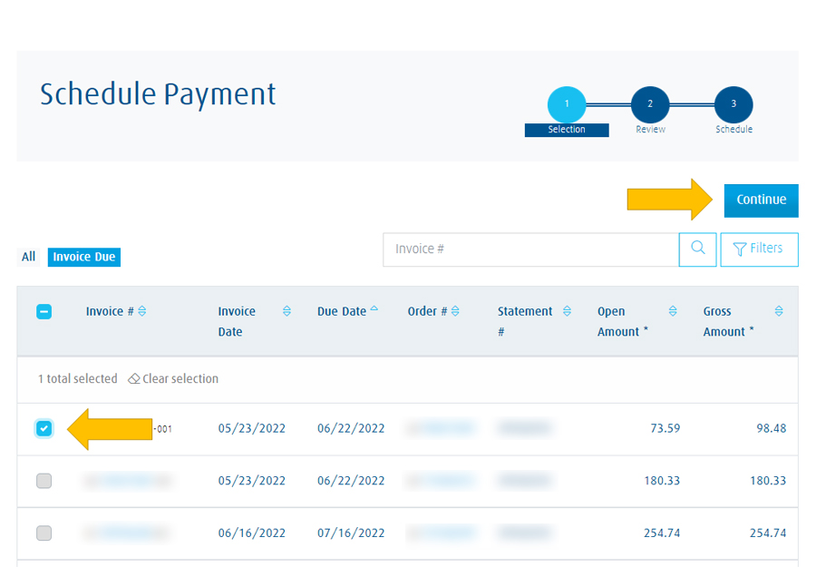 select-invoice-and-continue